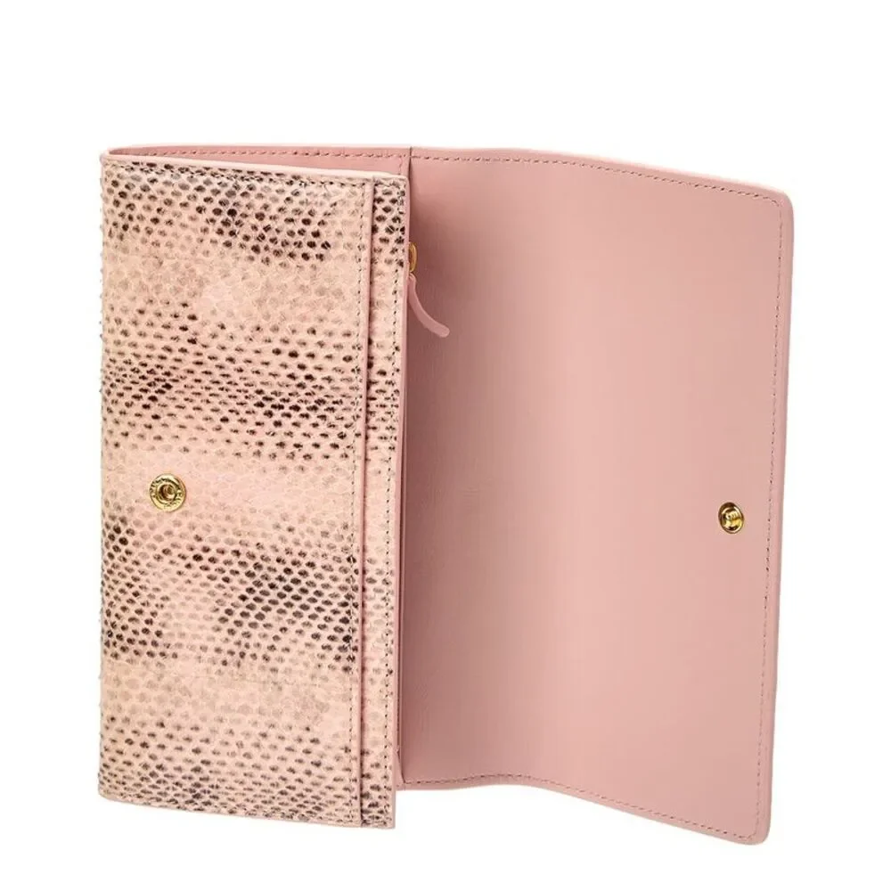 Gucci Pink Snakeskin Continental Wallet (Authentic Pre-Loved) - Picture 3 of 3